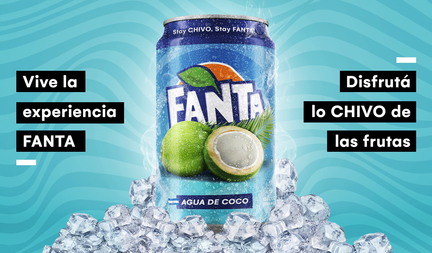 coca coal fanta bebida soda Food  ads design branding  frutas fruits