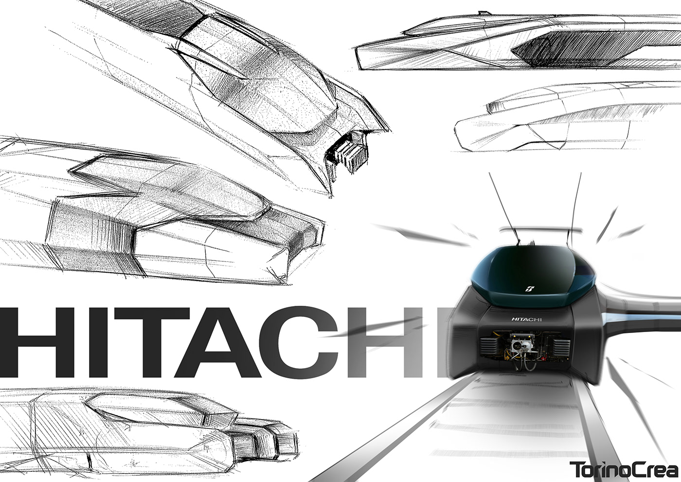 concept design exterior high speed train hitachi photoshop sketch train concept
