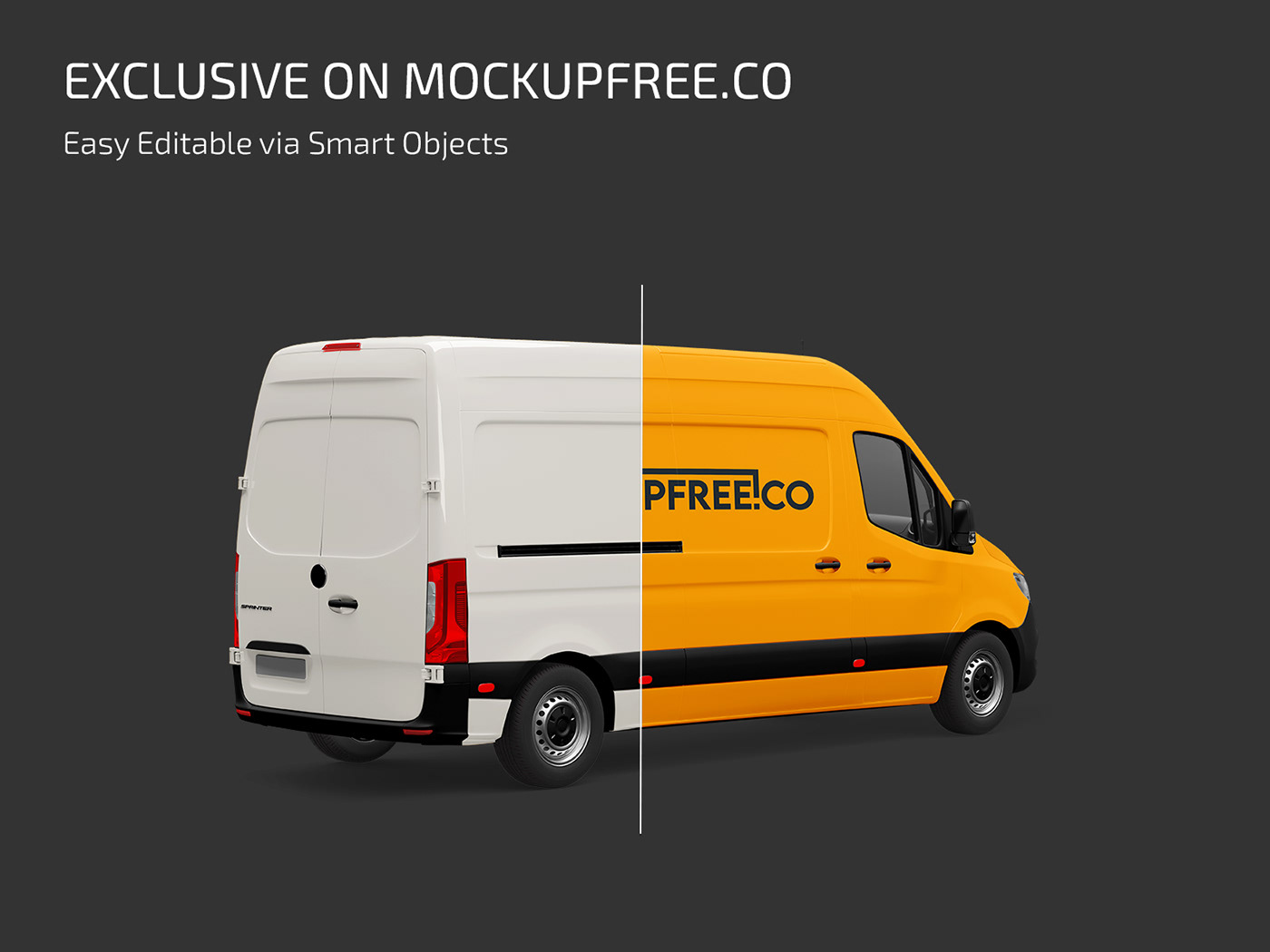 car delivery MiniVan Mockup photoshop psd template Vehicle Cargo van carrying van