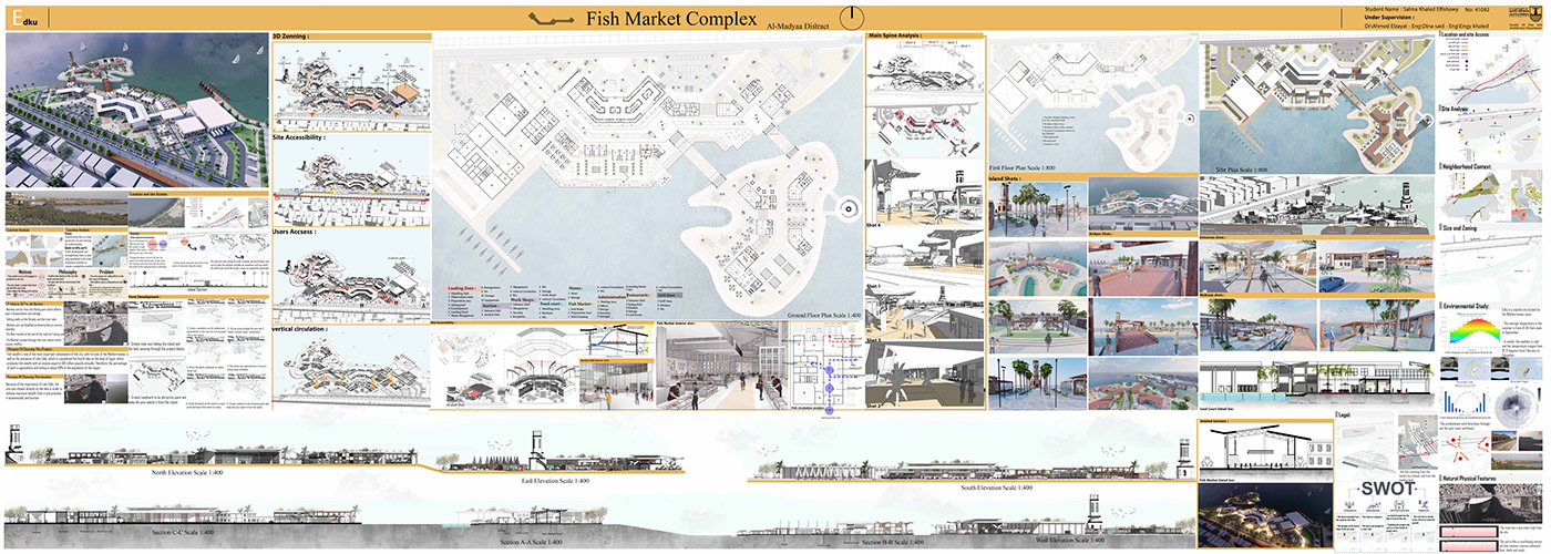 complex fish market fishing market fish markets graduation project