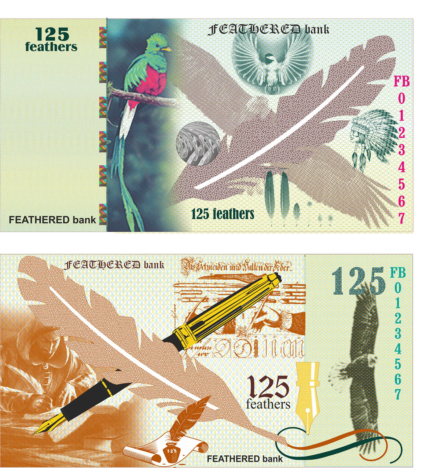vector vektor Banknote Банкнота fractal фрактал guilloche гильош security features защитные признаки