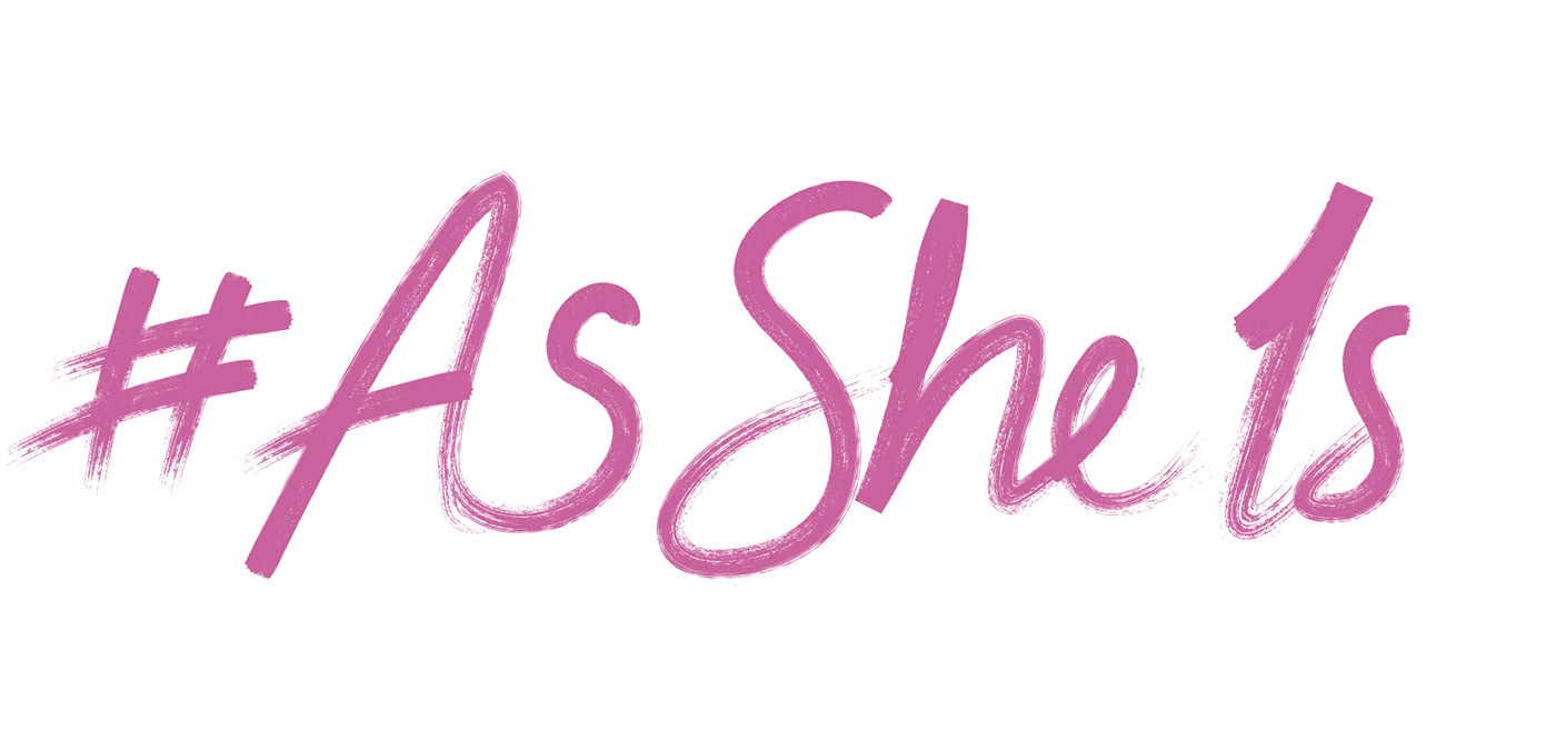 #AsSheIs Body Positivity branding  brushstrokes Calligraphy   handwritten logo pr Script social media