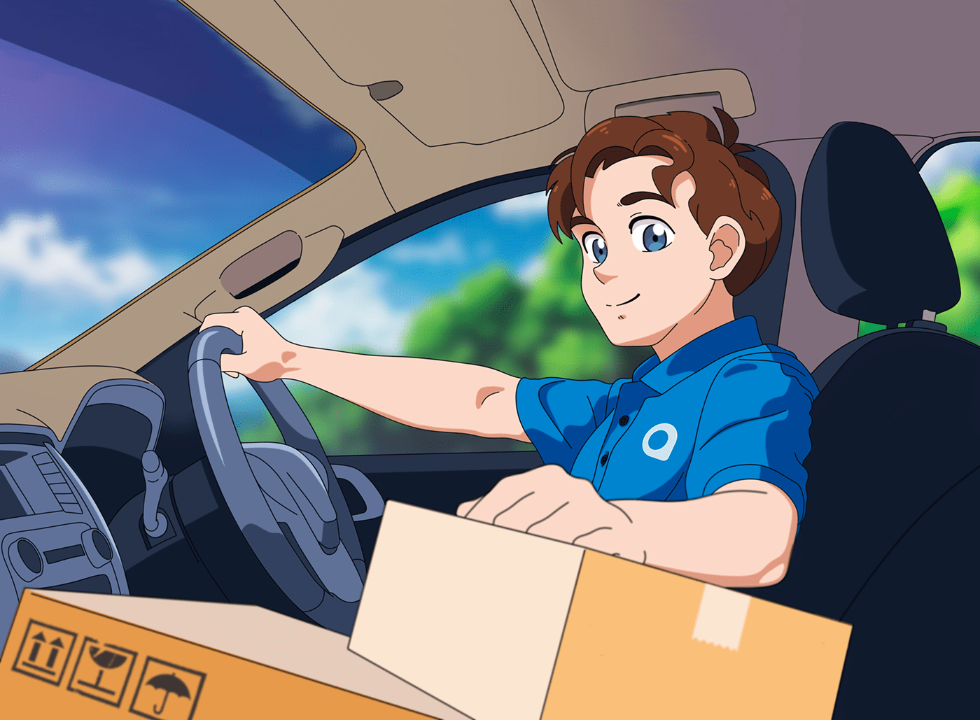 anime Character design  commercial concept delivery ILLUSTRATION  manga taxi video