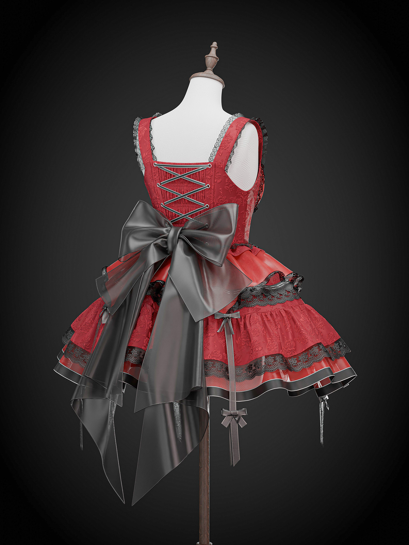 Clothing dress Fashion  costume gothic marvelous designer blender 3d modeling Render cycles