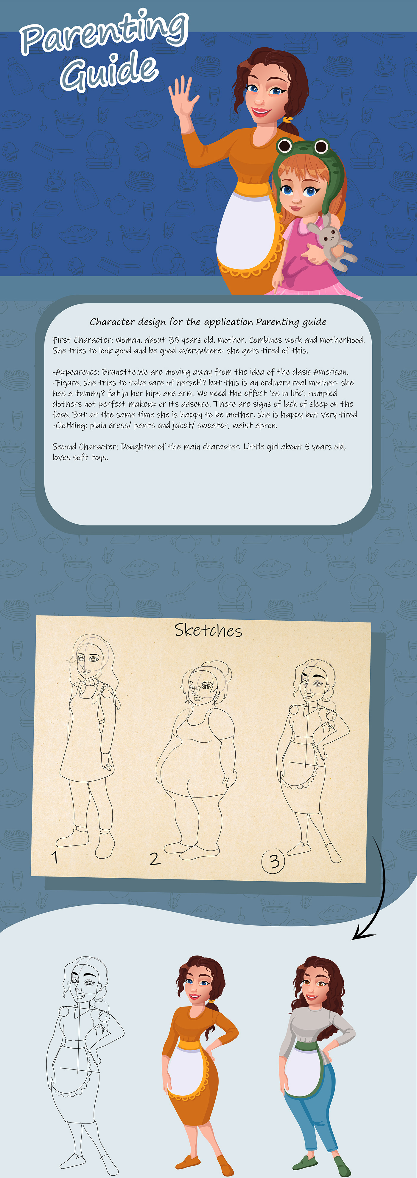 animation  Character design  family ILLUSTRATION  sketch vector дети мама персонаж семья