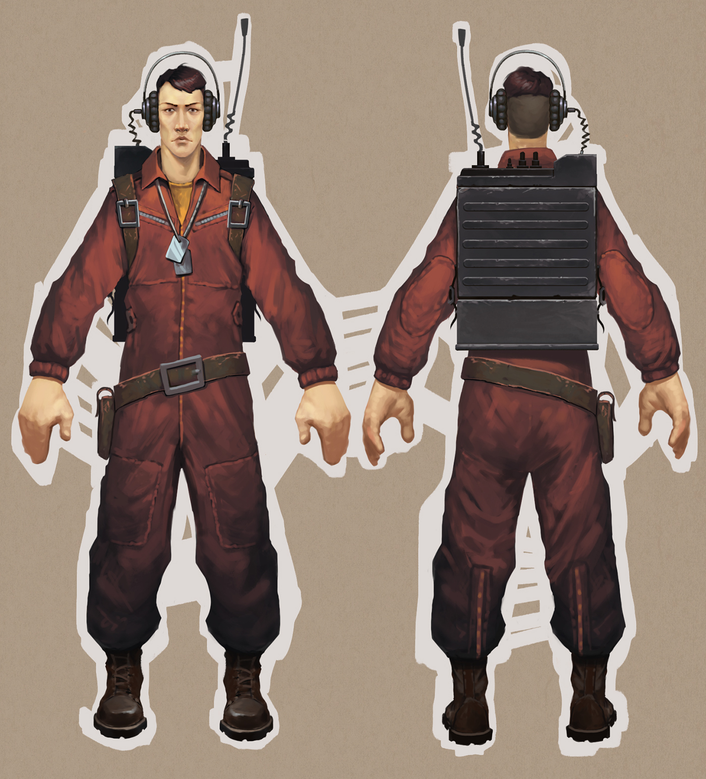 Military signalman Character concept soldier Radio Military Weapon