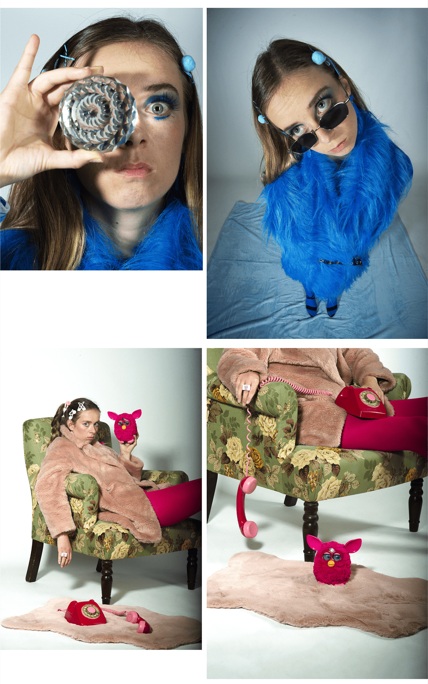 ArtDirection fashioneditorial fashion photography design graphic design  Photography  proyect Fashion  Furby 90s