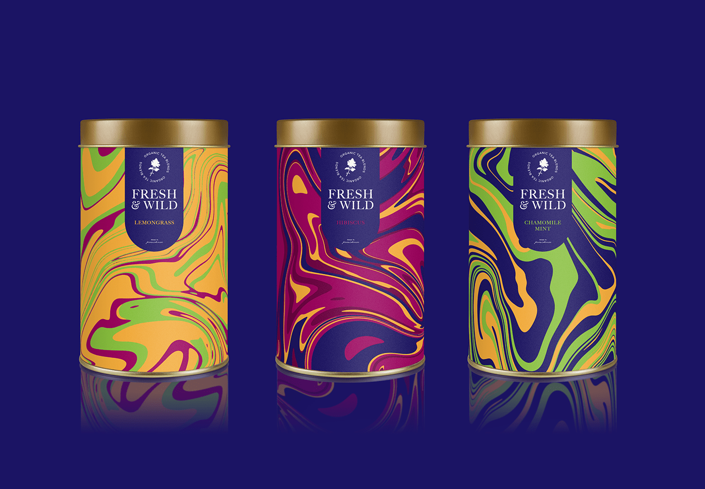 tea design logo Merch Packaging branding  blue