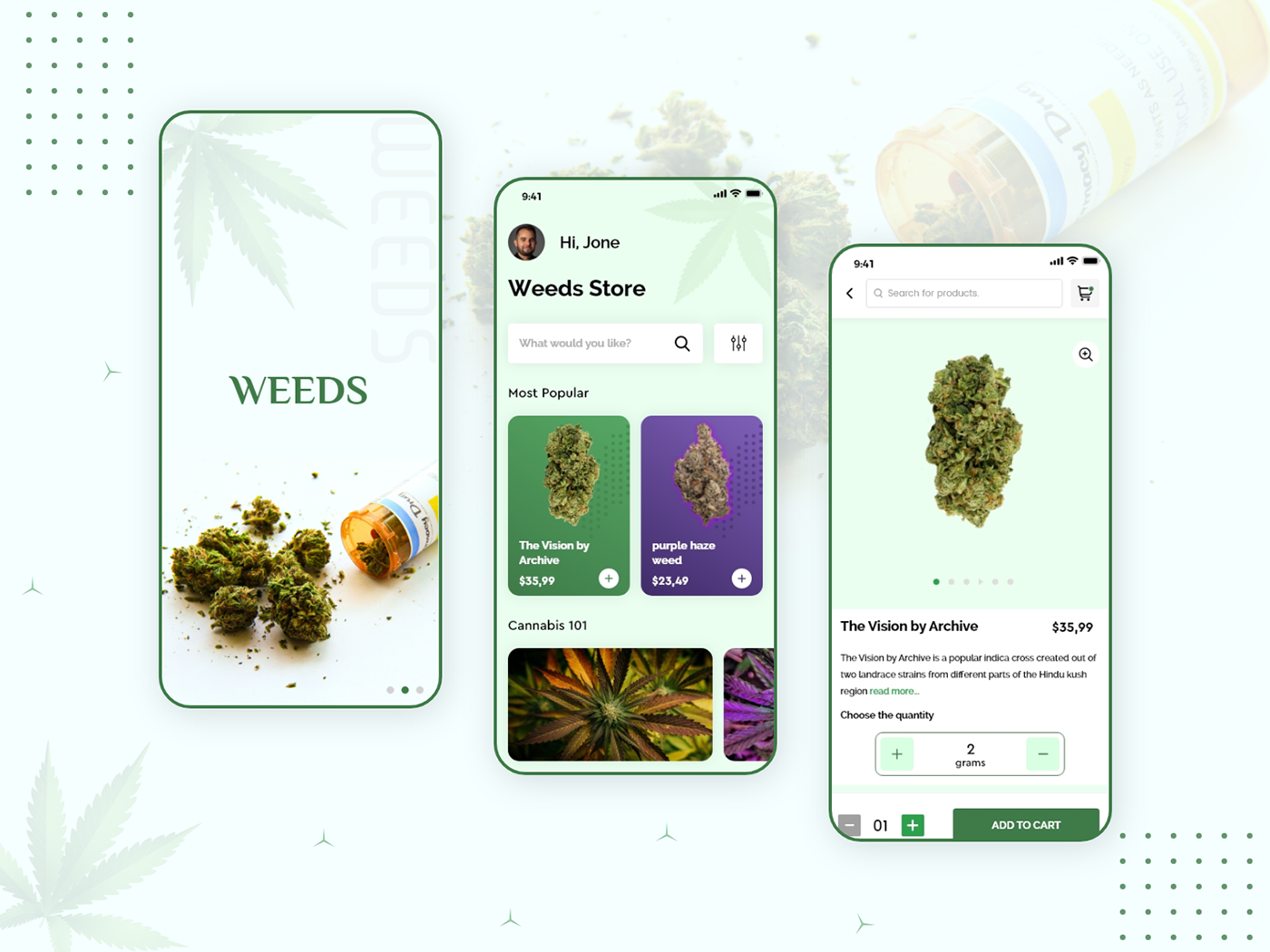 app design App screens app ui cannabis marijuana Mobile app weed Weed Delivery weed delivery app codiant