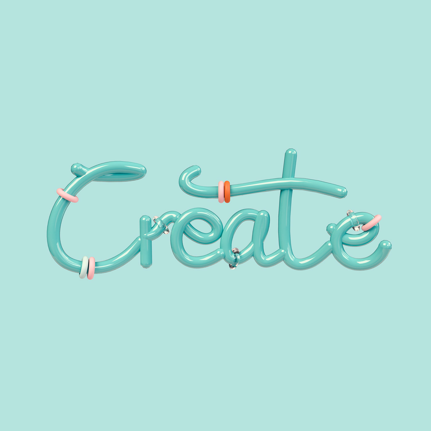 3D Create gold golden hand drawn letters lucky minimal text