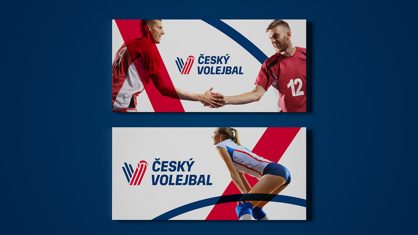 brand identity logo visual Czech sport volleyball volejbal Dynamic poster