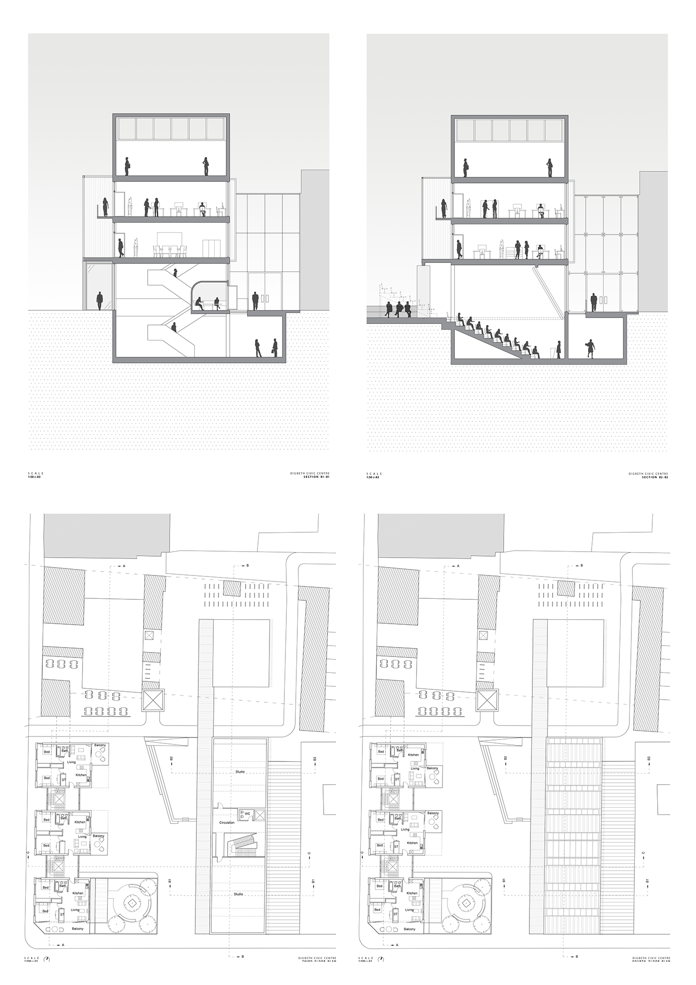 architecture Urban Design regeneration Architectural Drawing masterplanning birmingham digbeth post-industrial