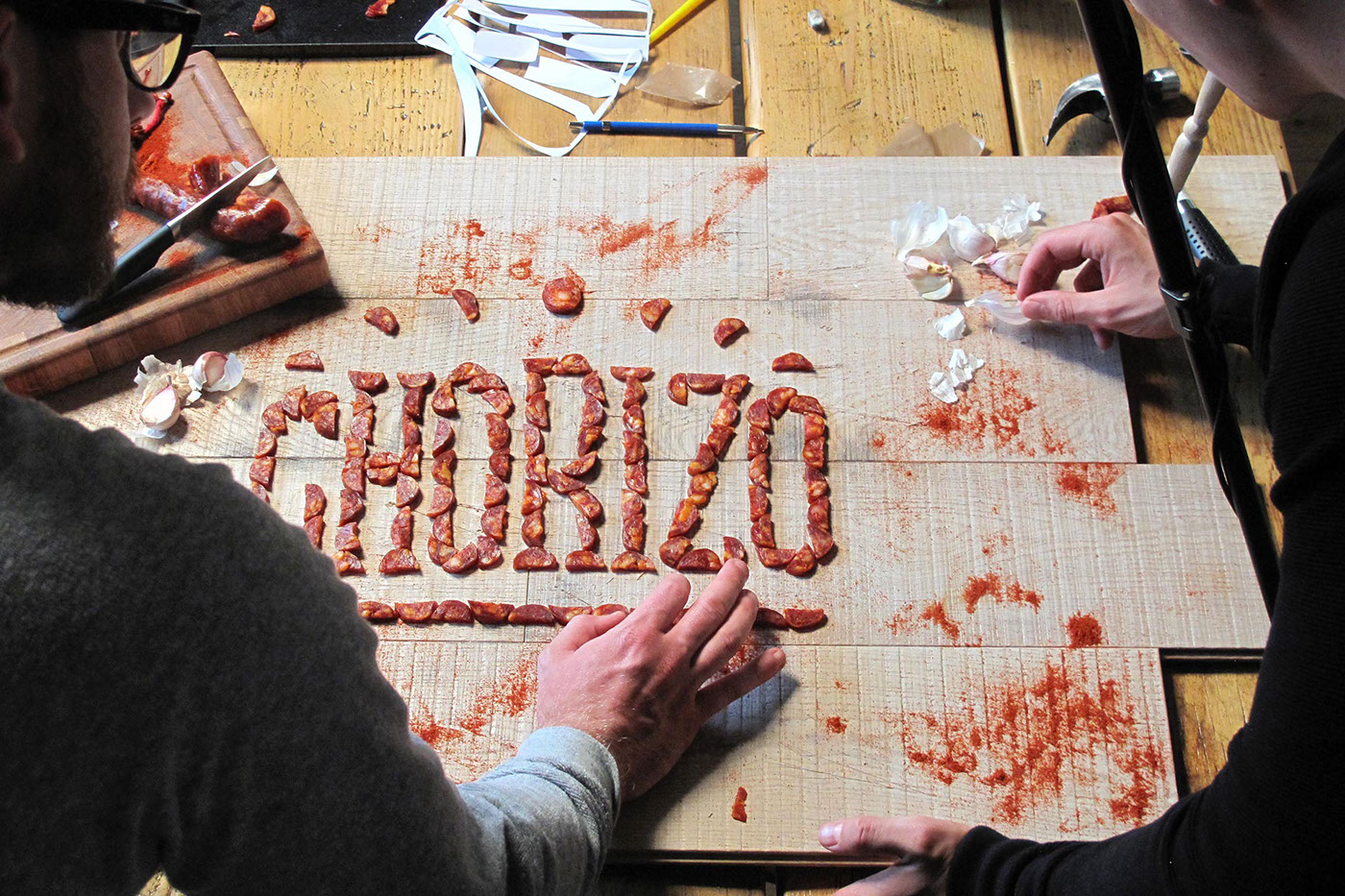 Coffee honey Chorizo anchovies chocolate horseradish foodtype Food  lettering type Sainsbury's campaign craft
