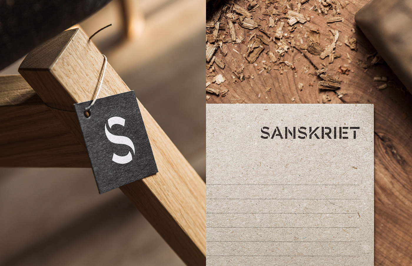 sanskriet branding  identity wood furniture customized stationary Webdesign Photography  black