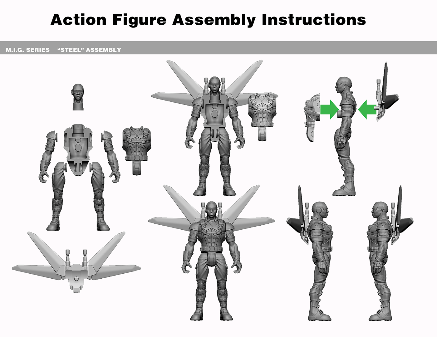 5POA Action Figures aliens Cyborg Retro science fiction Sculpts toys Zbrush