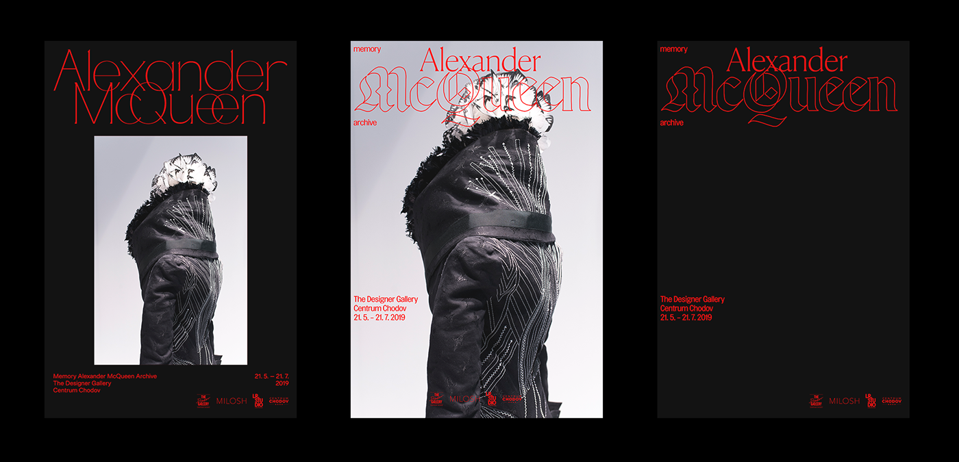 Exhibition  mcqueen Fashion  alexander mcqueen brochure black visual style