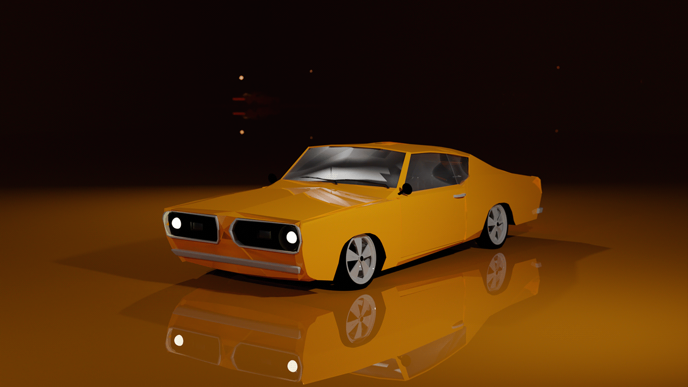 Low Poly lowpoly car drawing Vehicle 3D blender blendercycles