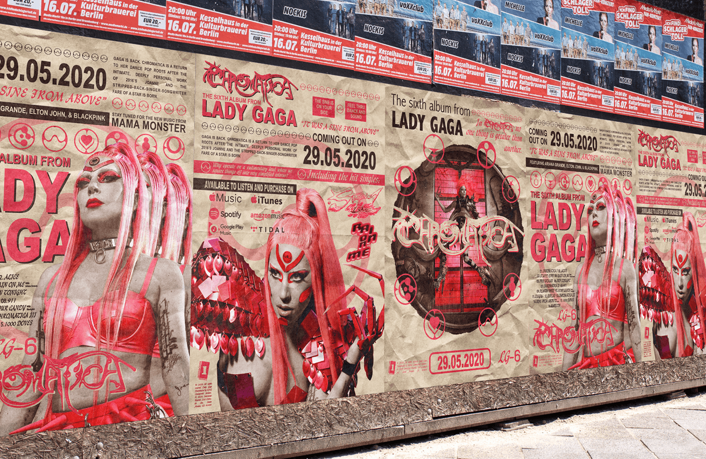 design graphic design  poster Chromatica Lady Gaga music artwork Mockup