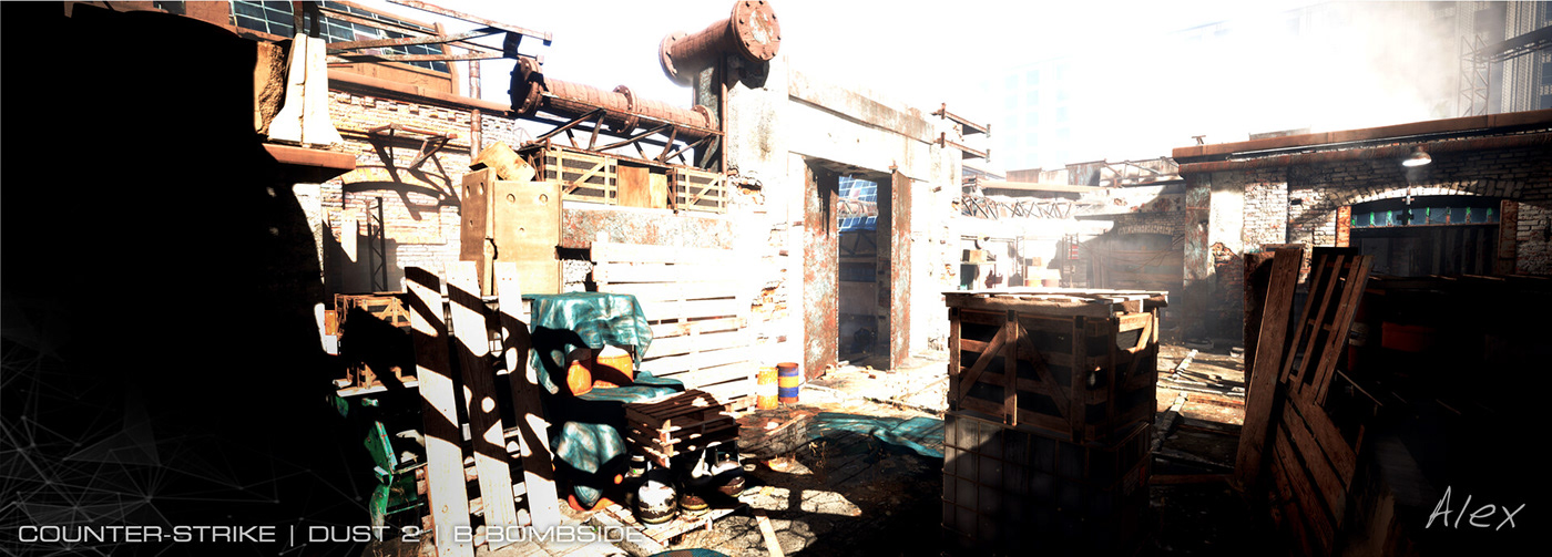 csgo cs dust dust2 remake game environment Render UE4 realistic design