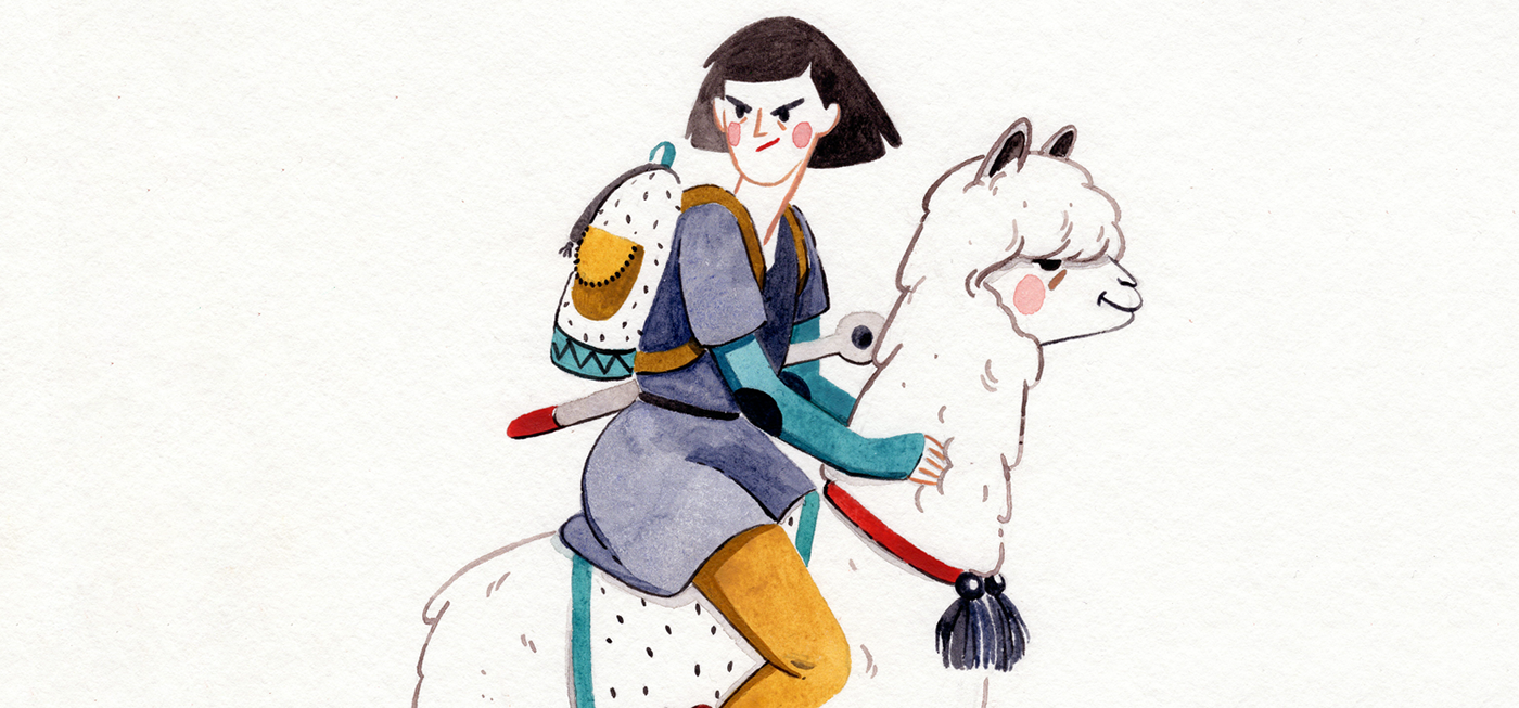watercolour adventure animal female girl hamburg Johanna Springer Graphic Novel comic book illustration