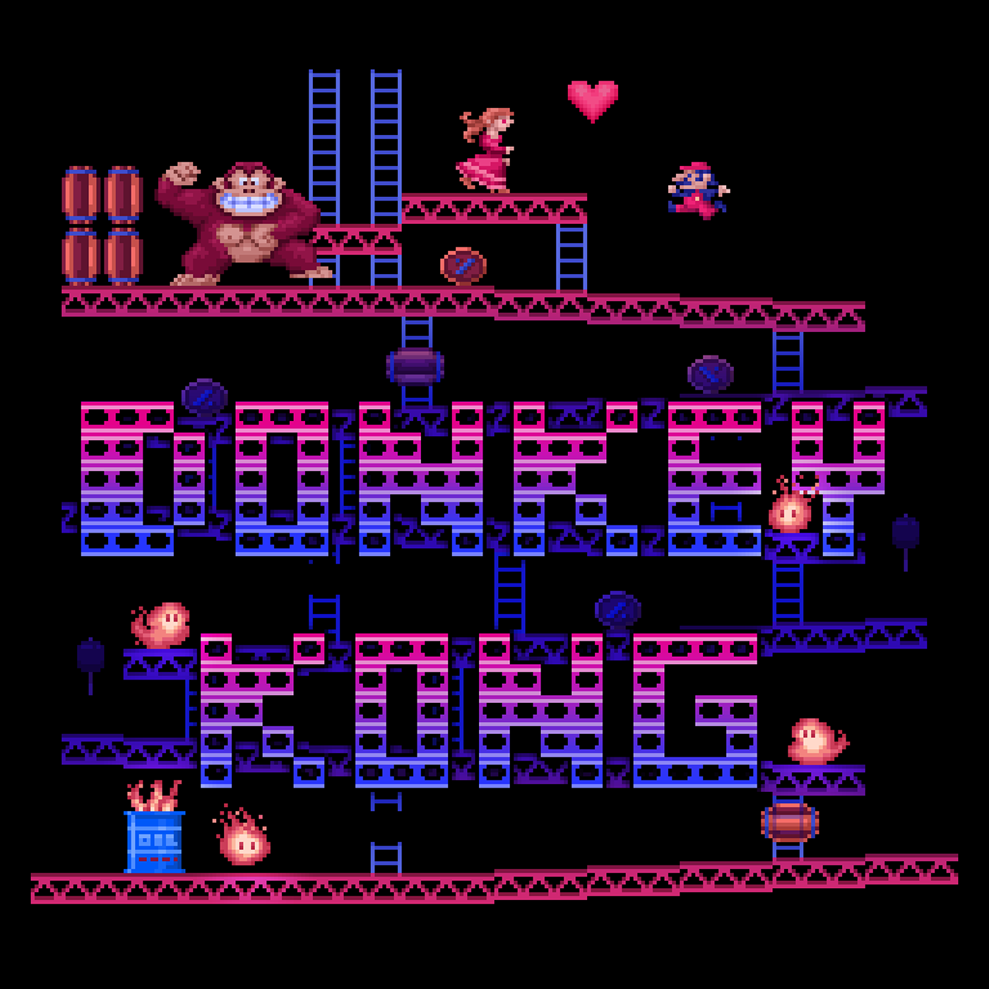 donkey kong Gaming retrogaming Pixel art pixelart Retro 8 bit 8bit Video Games