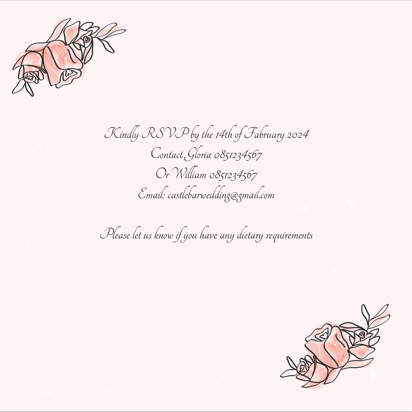 wedding invitation card Invitation invite wedding floral botanical watercolor Drawing  Digital Art 