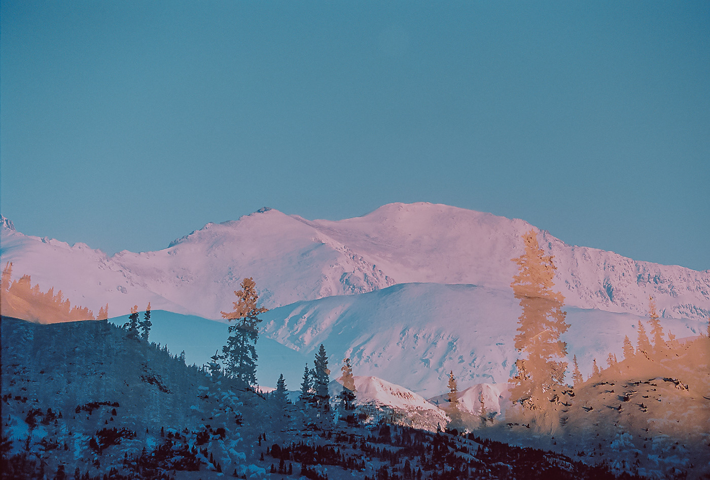 35mm Colorado colorful double exposure Film project moon mountains pastel portra 160 portra 400
