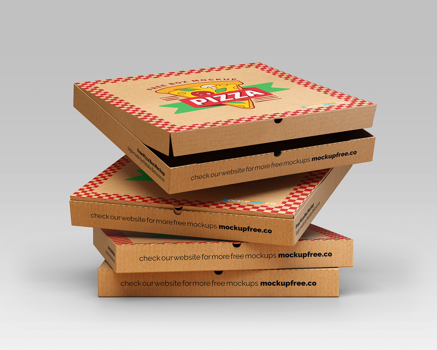 Download Free Pizza Box Mockup Set