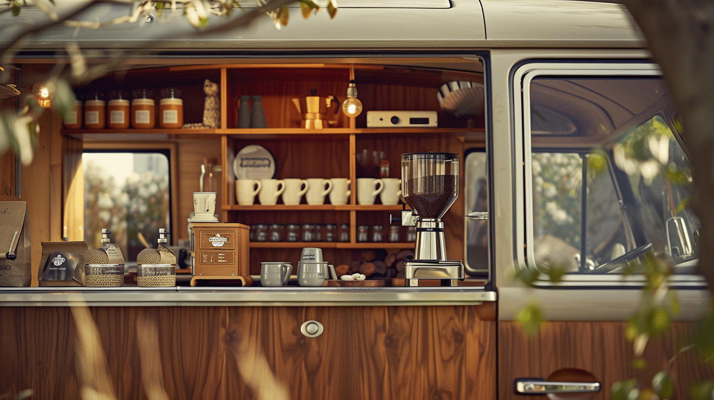 coffee shop Coffee Truck Truck Concept Coffee volkswagen concept design food concept Food truck mug design vintage
