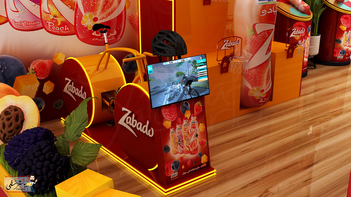 zabado booth juhayna Stand red activation fruits strawberry color counter
