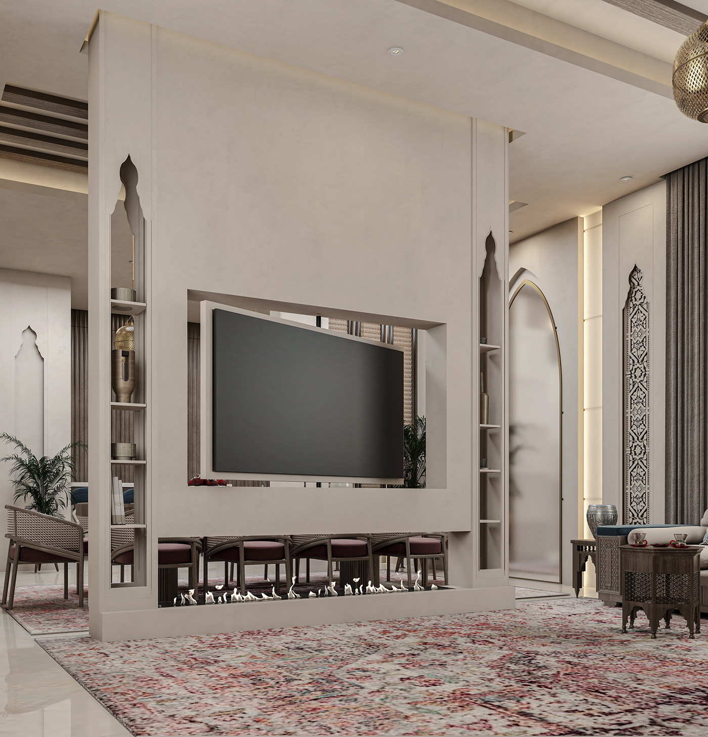indoor interior design  Render islamic arabic muslim morroccan