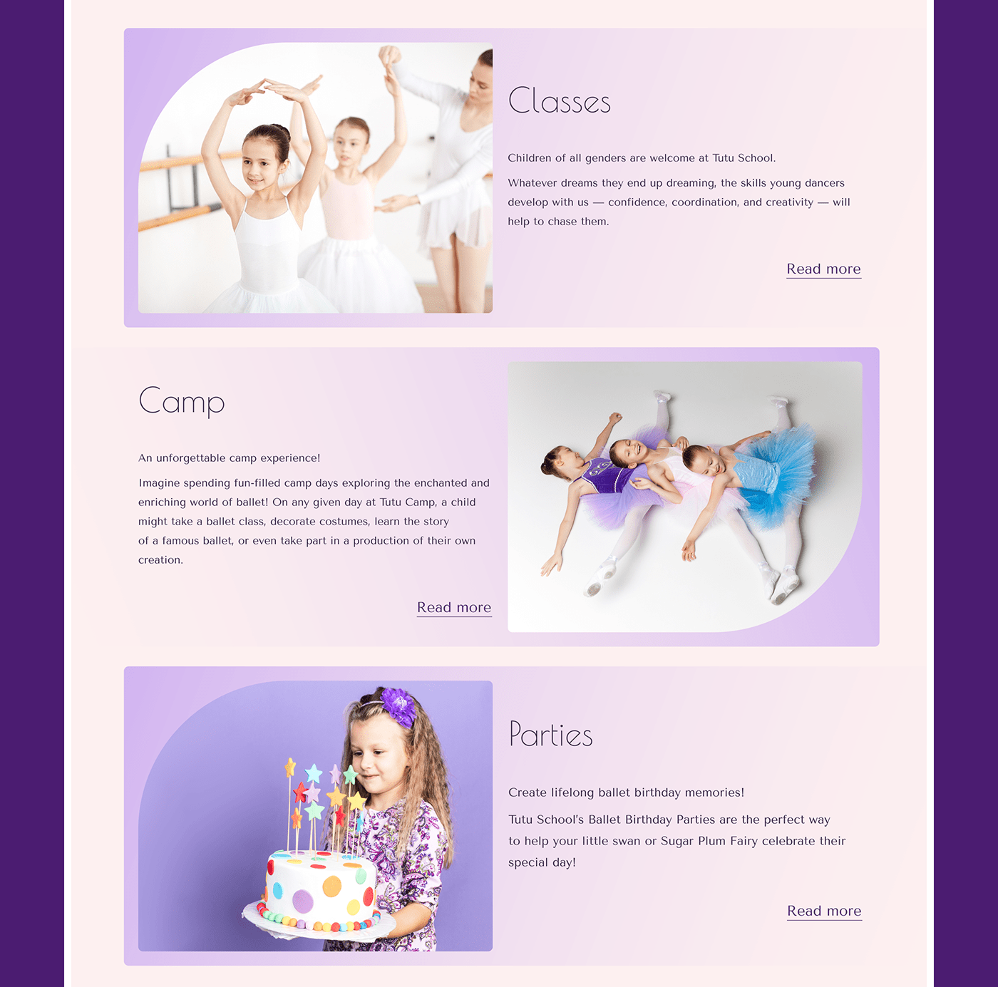 ballet concept Figma landing page redesign ui design UI/UX user interface Website Website Design