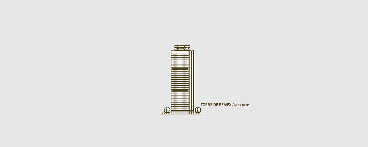building skyscrapper mexico city city vector geometric minimalist mexico house