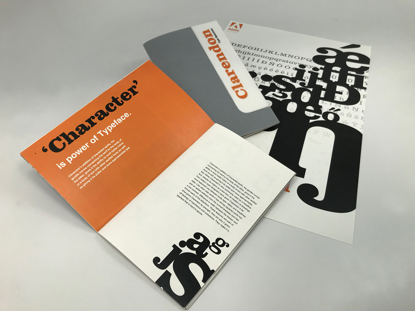 Creative Book Design type specimen book book design booklet design clarendon font editorial design  graphic design  Poster Design print design  typography  