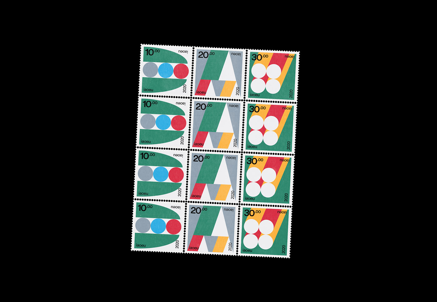 abstract bauhaus CMYK color geometric grotesk iaoeu print stamp