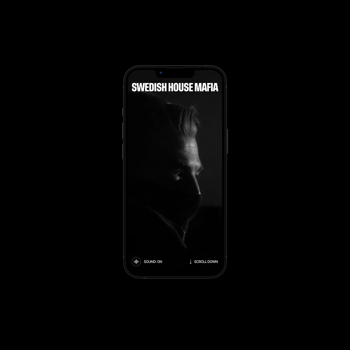 Home Page Swedish House Mafia, mobile 375px.