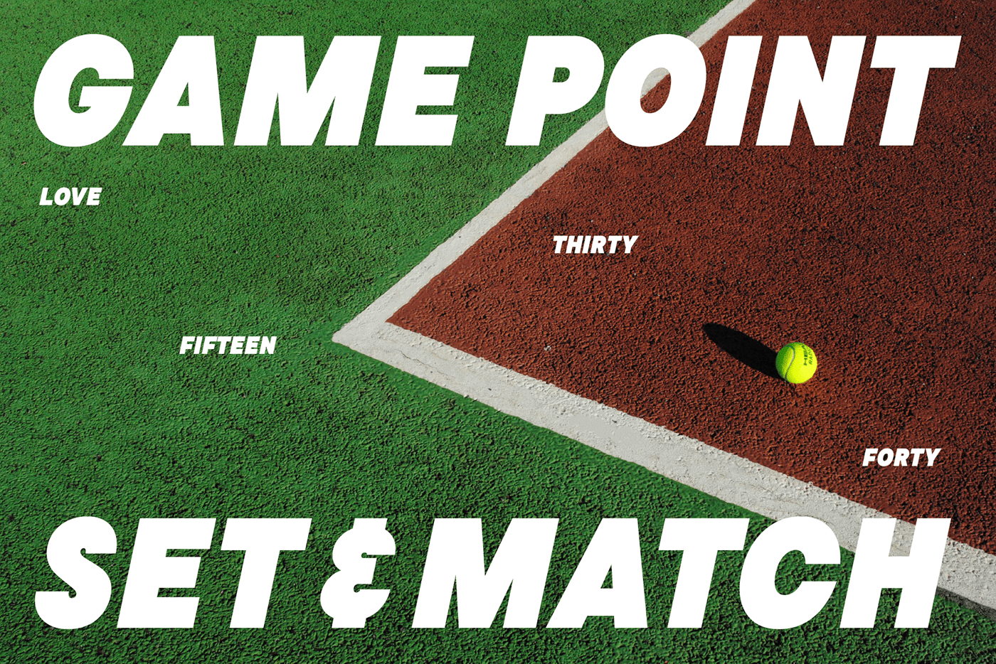 game set match graphic over a tennis court