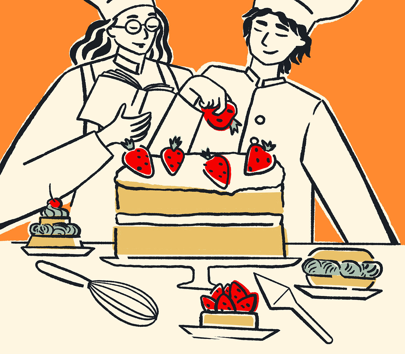 artwork cakes corporate illustration dessert digital illustration Drawing  Employee Engagement ILLUSTRATION  pastry Procreate