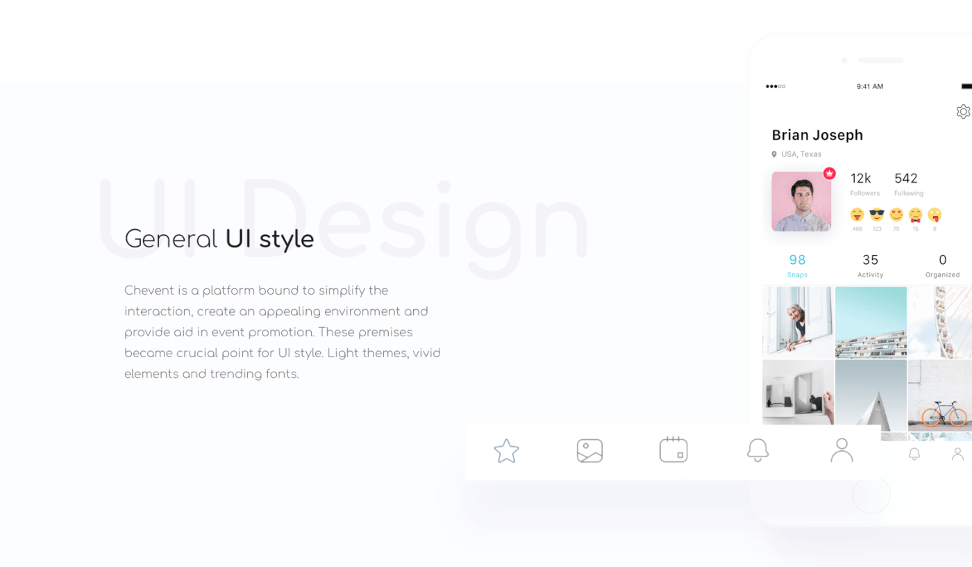 concept app design Interface UI/UX presentation app UI Event motion design mobile