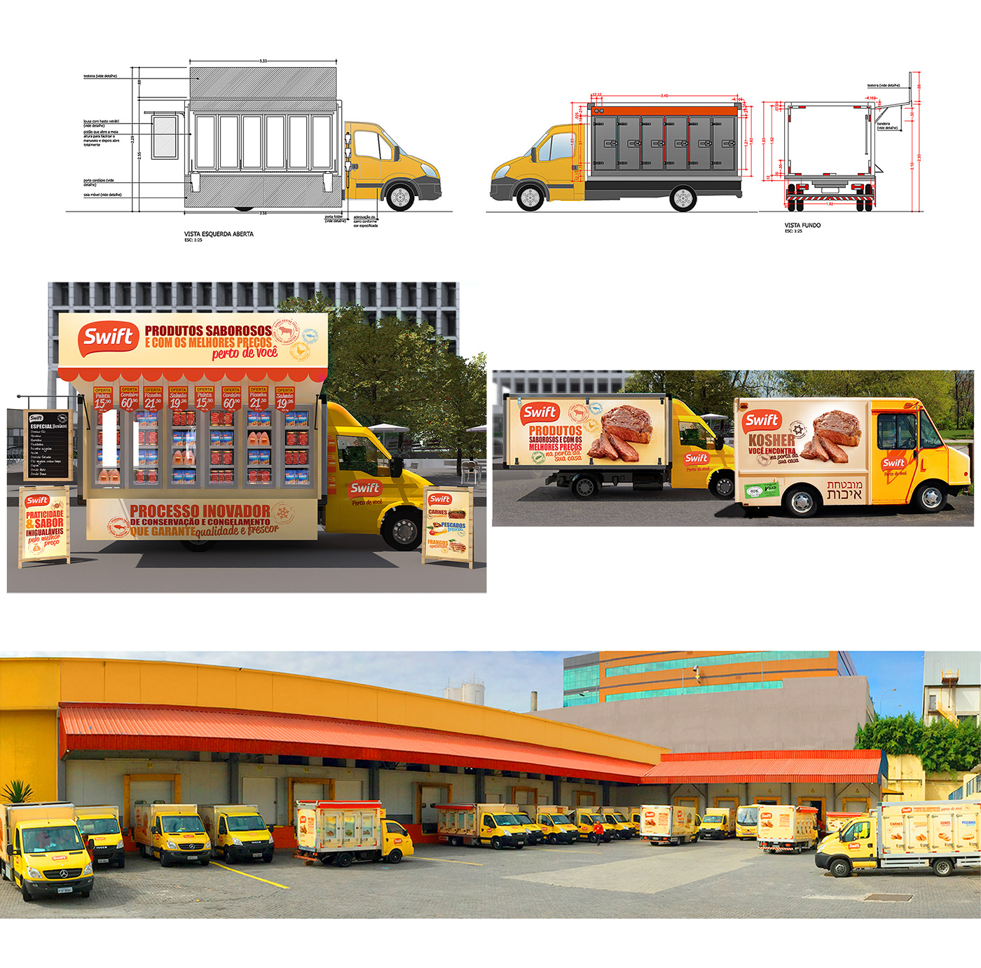 branding  e-commerce environment flagship foodtruck meat Packaging store swift