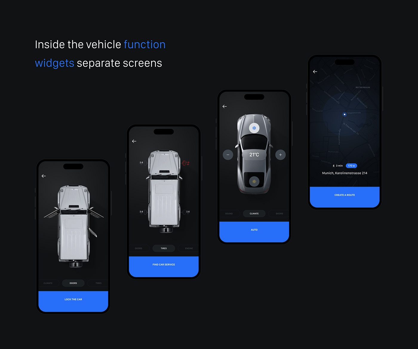 app app design car control Figma mobile remote UI ux