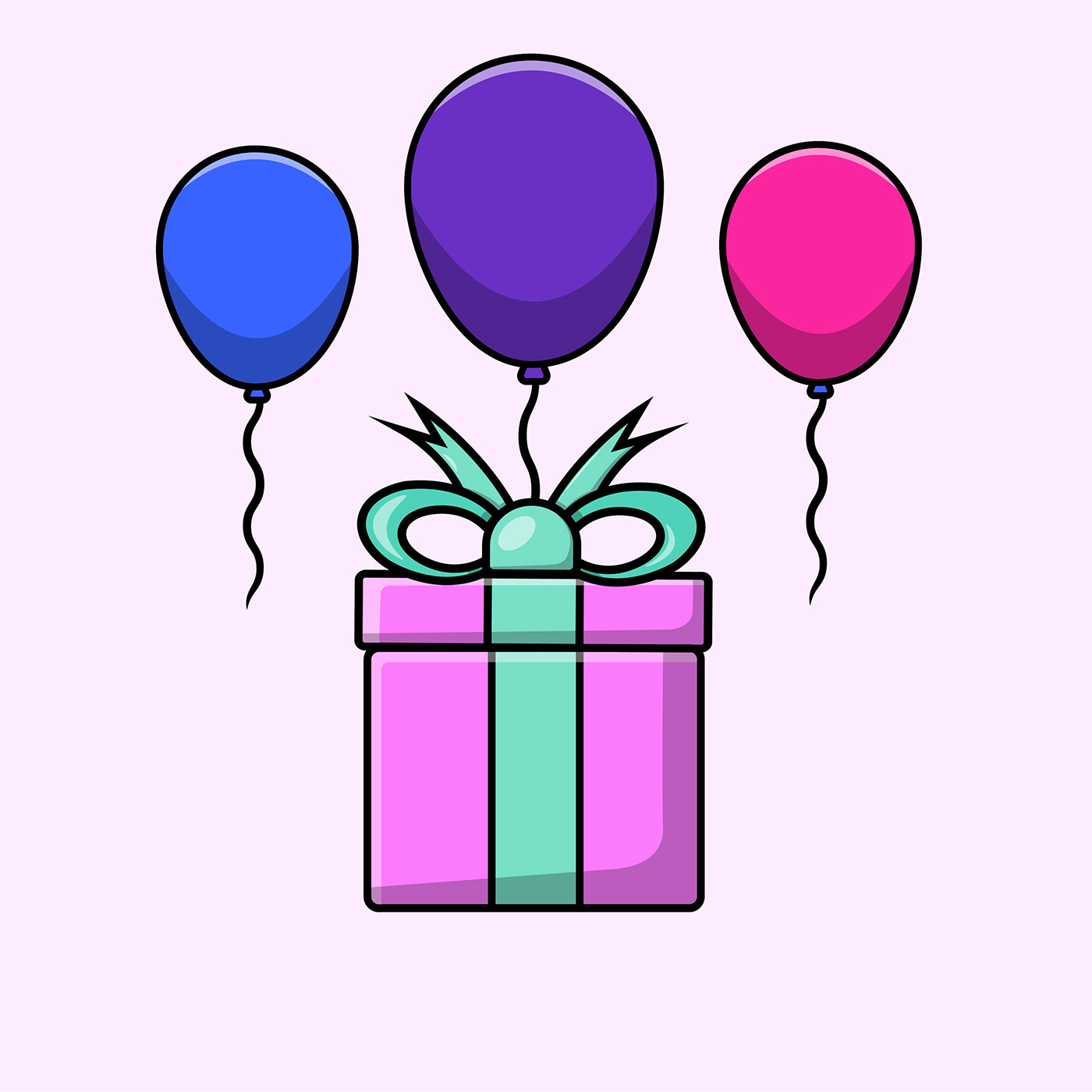 background balloon Birthday box celebration decoration gift Holiday party present