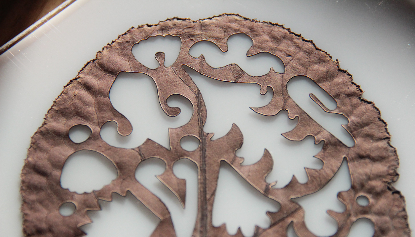 artist artwork cutting forest landart laser cut lasercutting leaves Nature pattern