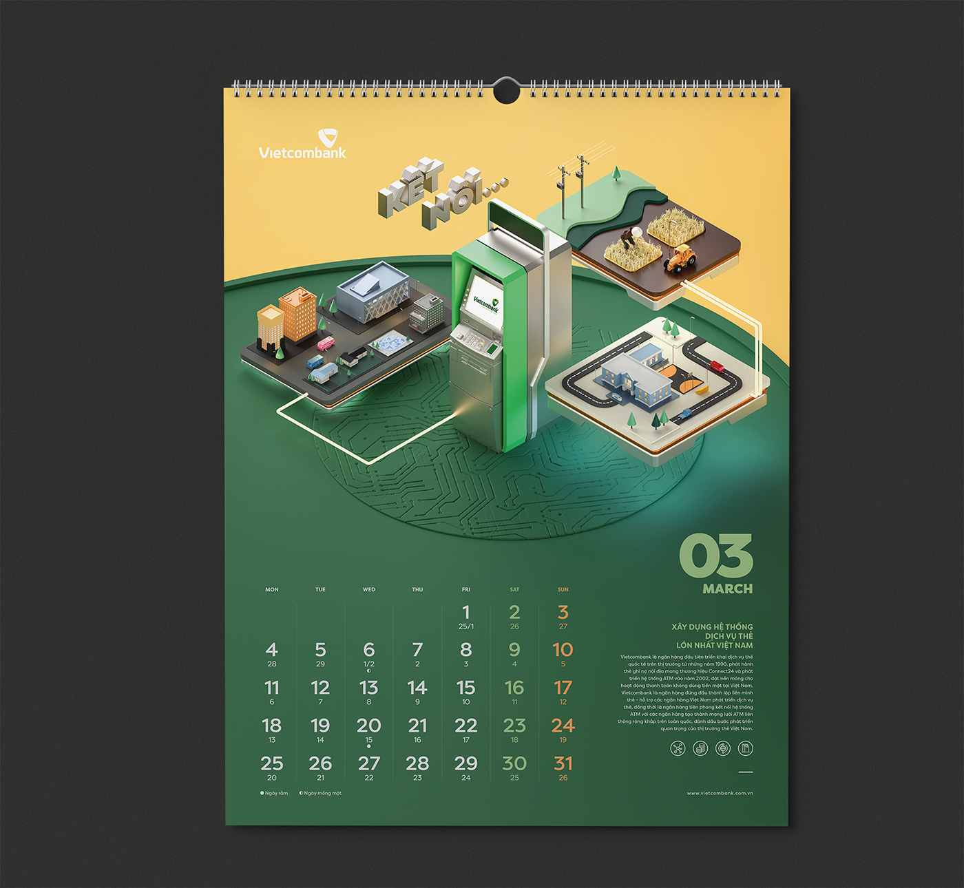 3D calendar Vietcombank