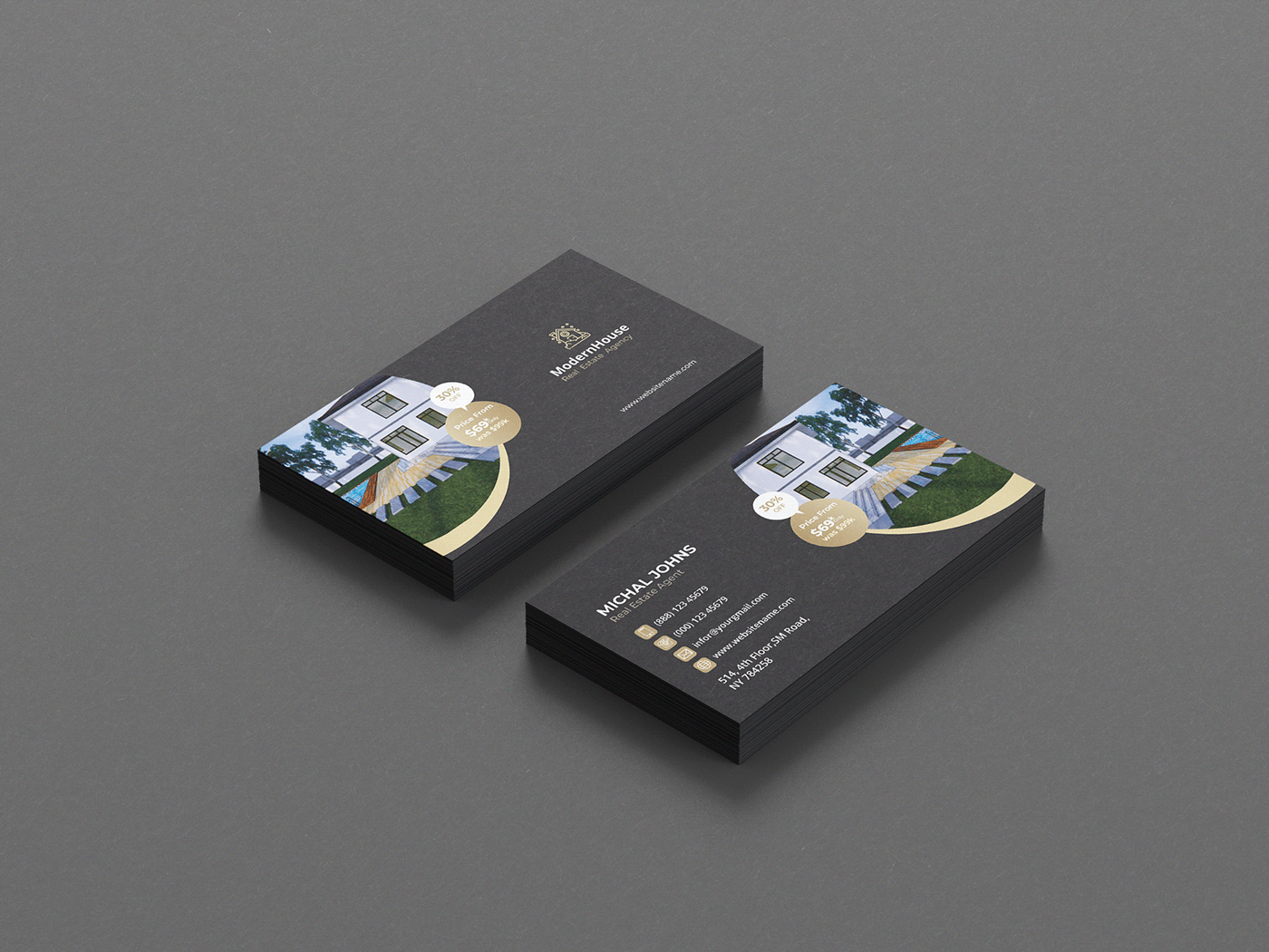 agent business card Business card design graphic design  real estate visiting card