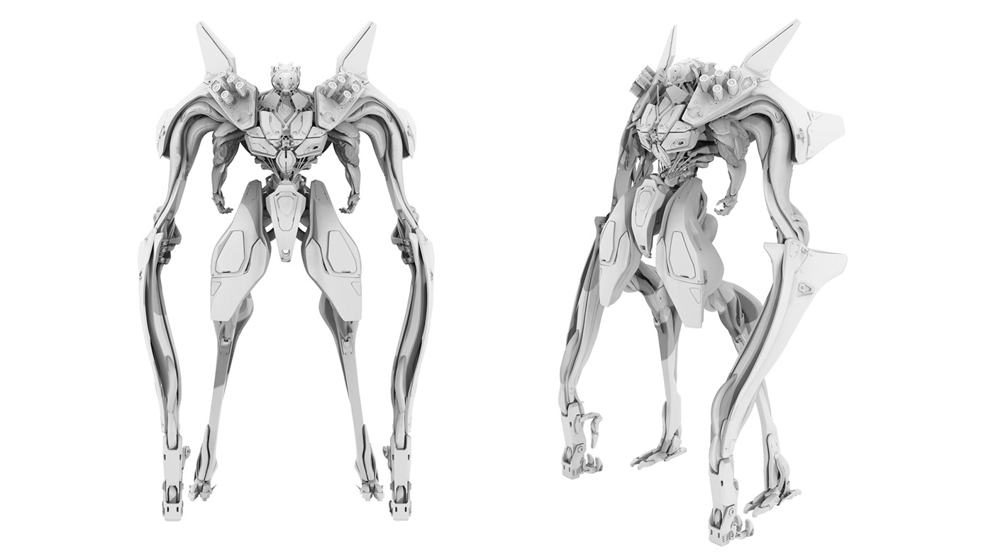 mech robot Cyborg Space  Cyberpunk Scifi sci fi conceptart 3dcoat