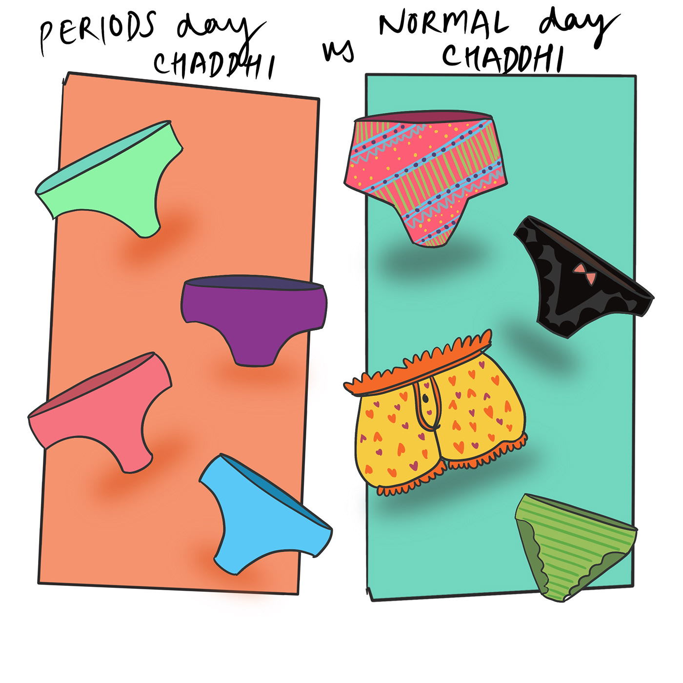 cartoon comics Drawing  Girls Life ILLUSTRATION  menstruation periods sketch