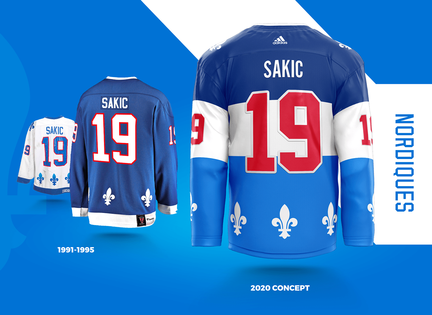 adidas concept hockey jersey NHL Nordiques quebec city Quebec city nordiques Sakic