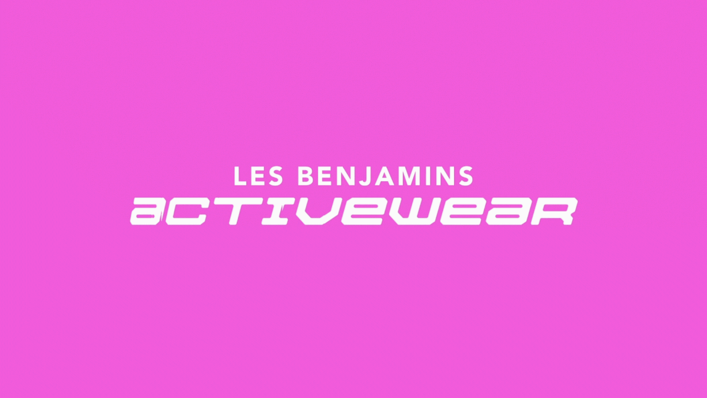 activewear animated type branding  Fashion  kinetic typography Les Benjamins les benjamins activewear Logotype motion typography sport