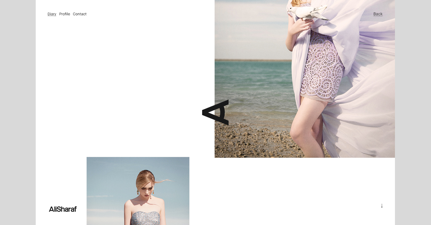 photographer portfolio Website design minimal black White grey Webdesign